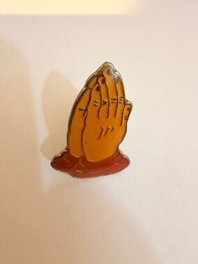 Vintage Metal Praying Hands Lapel Pin